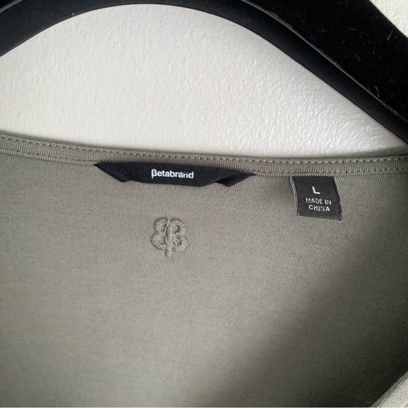 Betabrand Katie long asymmetrical ruched side tunic olive green size large - Picture 3 of 7